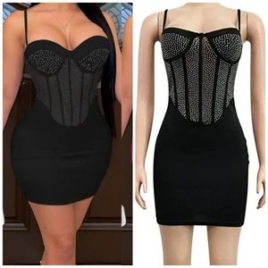 mini Dress with rhinestones . size M L available strech.PRICE TODAY ONLY 🚨